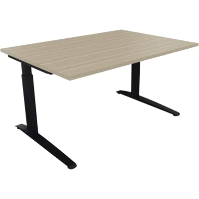 Schreibtisch Kufe Einzels. Quadrat B1400xT1000xH650-850 an/Eiche Natur Schreibtisch Kufe Einzels. Quadrat B1400xT1000xH650-850 an/Eiche Natur