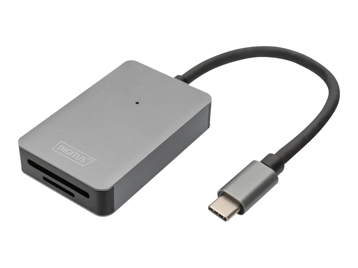 Digitus DA-70333 - Kartenleser (SDXC, SDHC, SD, MMC, RS-MMC, microSDXC, microSD, microSDHC, SD 3.0 UHS-I, SD 4.0 UHS-II) - USB-C