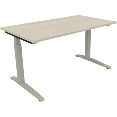 Schreibtisch Kufe Einzels. Quadrat B1400xT800xH650-850 si/Akazie hell Schreibtisch Kufe Einzels. Quadrat B1400xT800xH650-850 si/Akazie hell