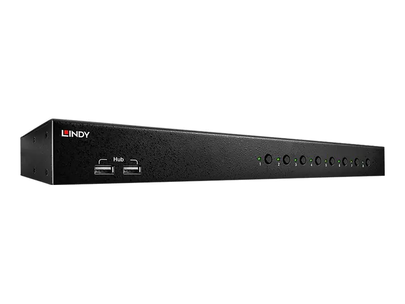 Lindy KVM Switch Pro USB 2.0 Audio DVI-I - KVM-/Audio-/USB-Switch - 8 x KVM/Audio/USB - 1 lokaler Benutzer - Desktop