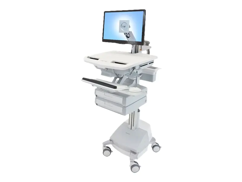 Ergotron - Wagen - offene Architektur - für LCD-Display / PC-Ausrüstung - medizinisch - Aluminium, verzinker Stahl, hochwertiger Kunststoff - Grau, weiß, Polished Aluminum - Bildschirmgröße: bis zu 61 cm (bis zu 24 Zoll) - Ausgang: Wechselstrom 230 V - 66
