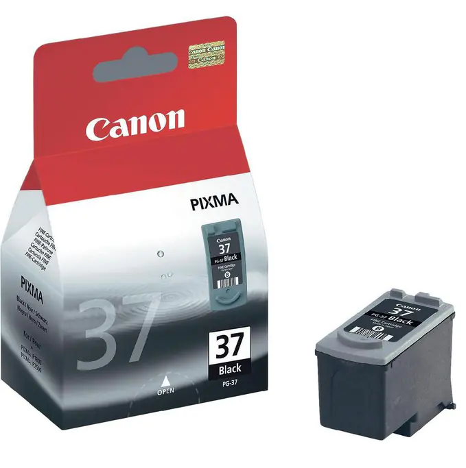Canon PG-37 - Schwarz - Original - Tintenbehälter - für PIXMA iP1800, iP1900, iP2500, iP2600, MP140, MP190, MP210, MP220, MP470, MX300, MX310 Canon PG-37 - Schwarz - Original - Tintenbehälter - für PIXMA iP1800, iP1900, iP2500, iP2600, MP140, MP190, MP210, MP220, MP470, MX300, MX310