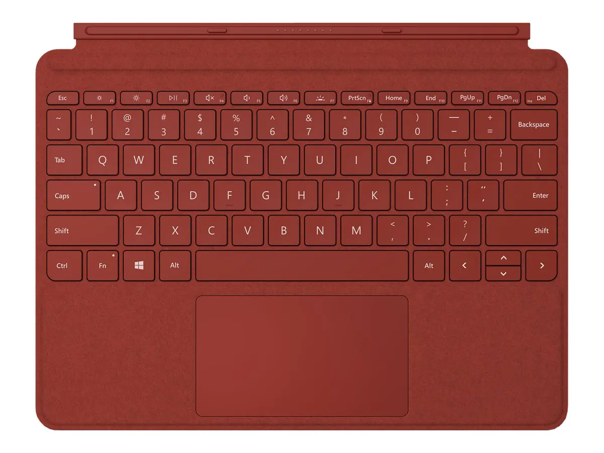 Microsoft Surface Go Type Cover - Tastatur - mit Trackpad, Beschleunigungsmesser - hinterleuchtet - Deutsch - Poppy Red - kommerziell - für Surface Go, Go 2, Go 3