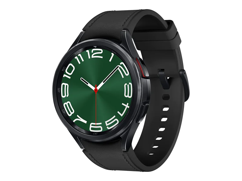 Samsung Galaxy Watch6 Classic - 47 mm - intelligente Uhr mit Band - Hybrid-Eco-Leder - schwarz - Bandgröße: M/L - Anzeige 3.73 cm (1.5") SM-R960NZKADBT