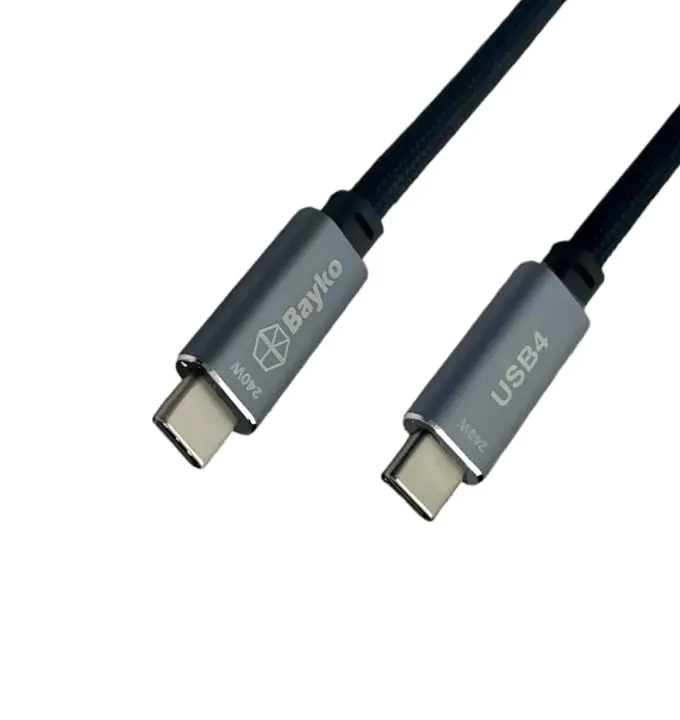 Bayko PERFORMANCE PRO USB-C 4.0 Gen 3x2 Anschlusskabel, Stecker/Stecker, 240W, ULTRA HD 8K, 40Gbps, schwarz, 2m Bayko PERFORMANCE PRO USB-C 4.0 Gen 3x2 Anschlusskabel, Stecker/Stecker, 240W, ULTRA HD 8K, 40Gbps, schwarz, 2m