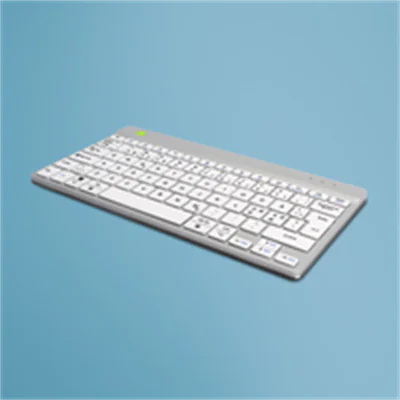 R-Go Compact Break - Tastatur - mit integrierter Pauseanzeige - kabellos - Bluetooth 5.0 - QWERTY - Nordisch - weiß