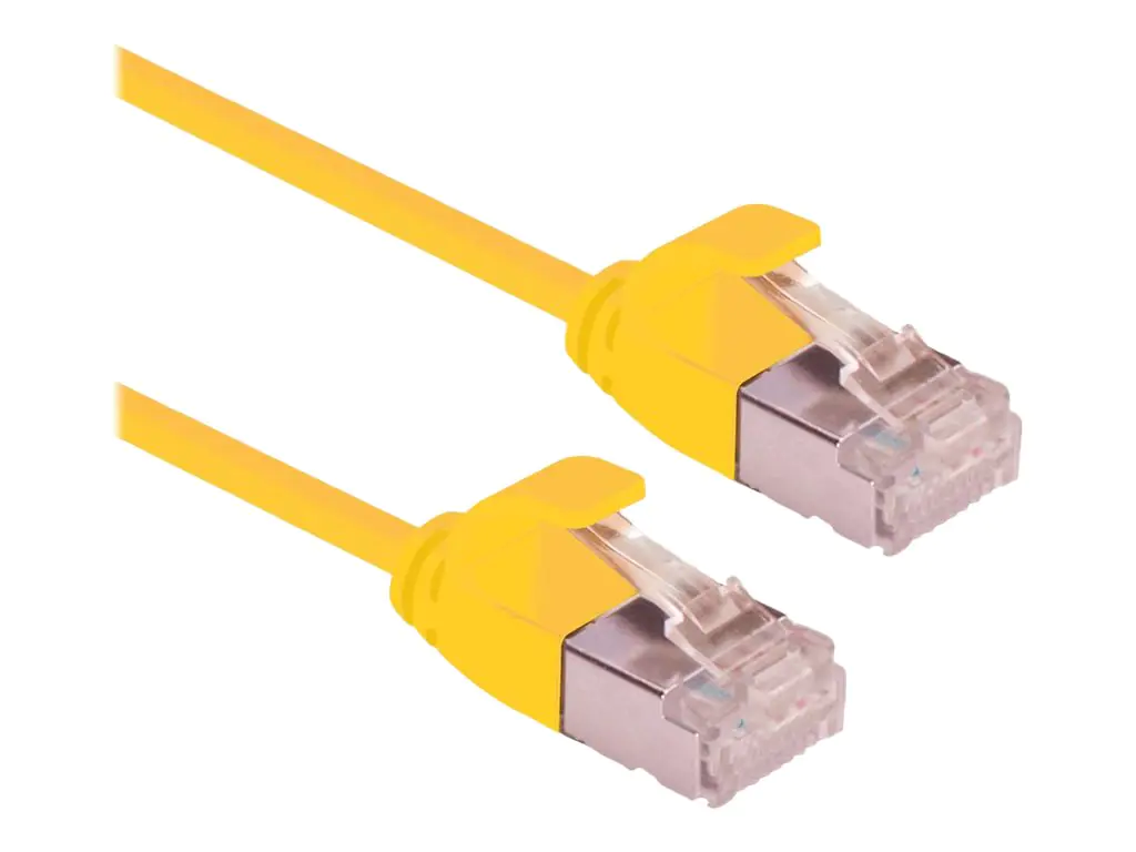 Roline Green - Patch-Kabel - RJ-45 (M) zu RJ-45 (M) - 5 m - U/FTP - CAT 6a - halogenfrei, geformt, ohne Haken, verseilt, 10 Gigabit Ethernet - Gelb, Pantone 135C