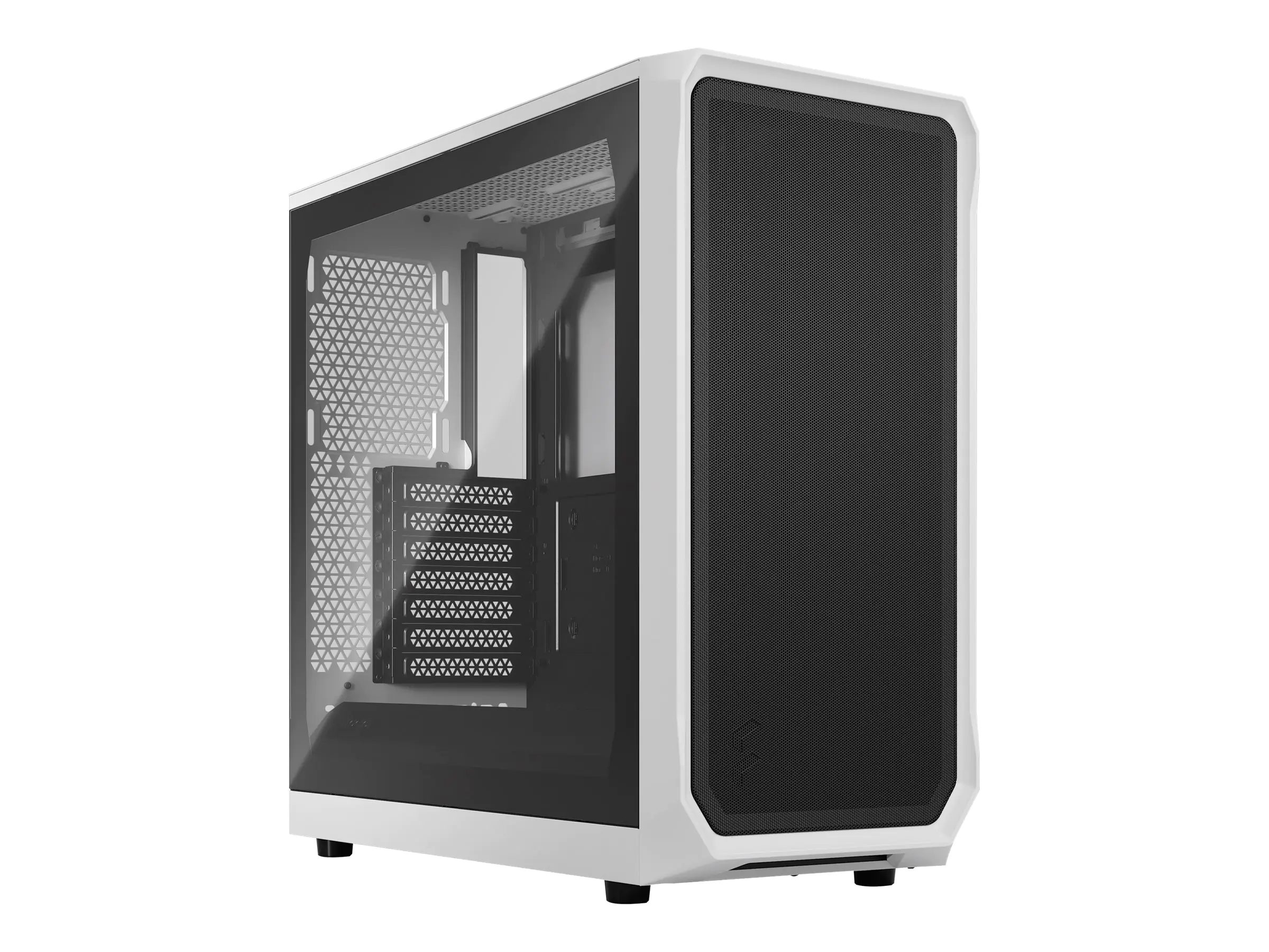 Fractal Design Focus 2 RGB - Tower - ATX - Seitenteil mit Fenster (gehärtetes Glas) - keine Spannungsversorgung (ATX) - White TG Clear Tint - USB/Audio
