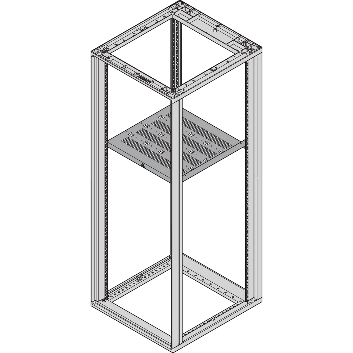 SCHROFF 19"SHELF STAT.600W 800D RAL7021
