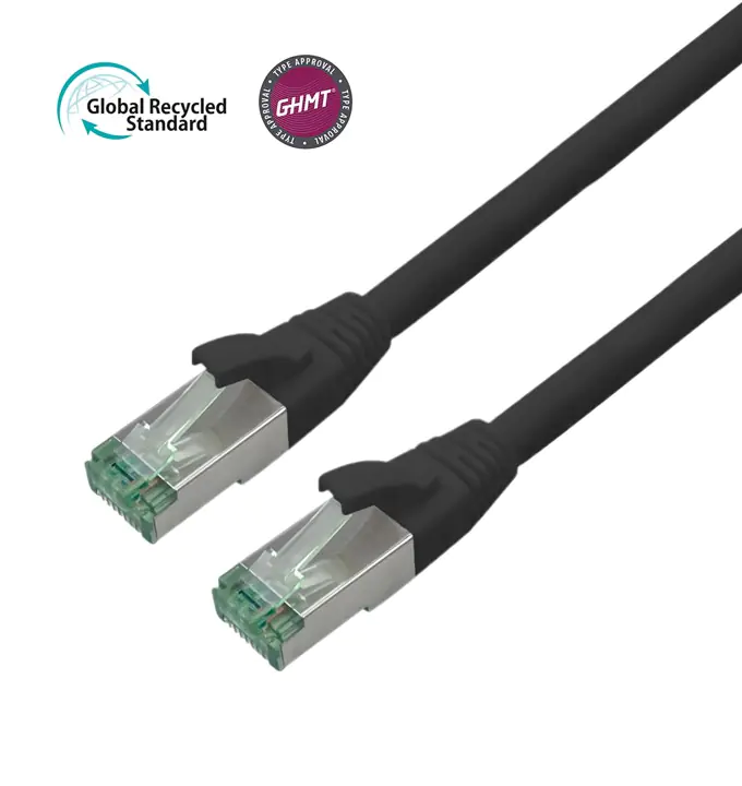 Bayko Patchkabel S/FTP TPE Cat 7 GHMT GRS-zertifiziert schwarz 0,25m Bayko Patchkabel S/FTP TPE Cat 7 GHMT GRS-zertifiziert schwarz 0,25m