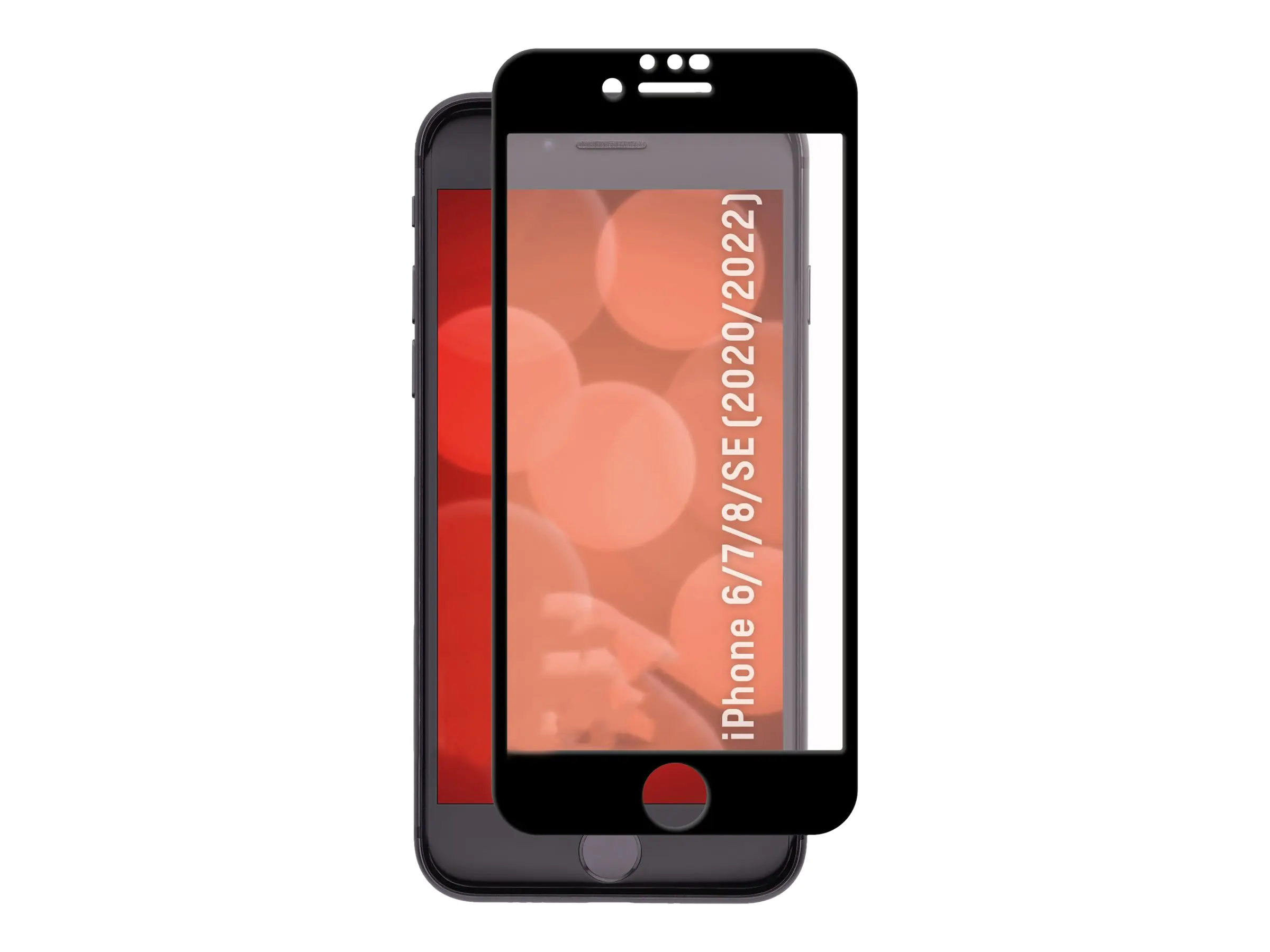 DISPLEX Real Glass - Bildschirmschutz für Handy - 3D - Glas - Rahmenfarbe schwarz - für Apple iPhone 6, 7, 8, SE (2. Generation) 01253
