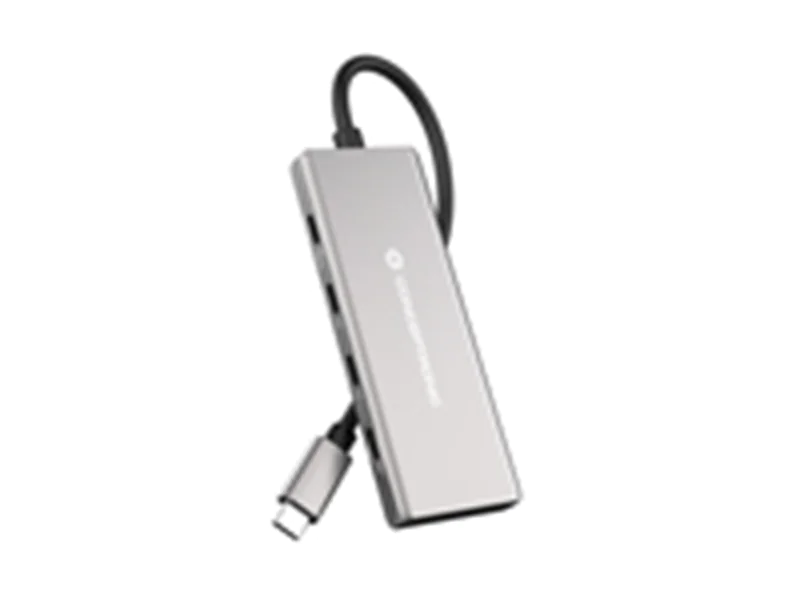 Conceptronic HUBBIES17G, USB 3.2 Gen 2 (3.1 Gen 2) Type-C, USB 3.2 Gen 2 (3.1 Gen 2) Type-A, USB 3.2 Gen 2 (3.1 Gen 2) Type-C, 10000 Mbit/s, Grau, Aluminium, 100 W