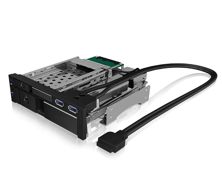 ICY BOX IB-174SSK-U - Mobiles Speicher-Rack - 2.5", 3.5" (6.4 cm, 8.9 cm) - Schwarz