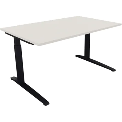 Schreibtisch Kufe Einzels. Quadrat B1400xT900xH650-850 an/Weiß Schreibtisch Kufe Einzels. Quadrat B1400xT900xH650-850 an/Weiß