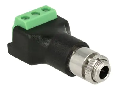 Delock - Audio-Adapter - 3-poliger Anschlussblock weiblich zu mini-phone stereo 3.5 mm weiblich - 1.235 m Delock - Audio-Adapter - 3-poliger Anschlussblock weiblich zu mini-phone stereo 3.5 mm weiblich - 1.235 m