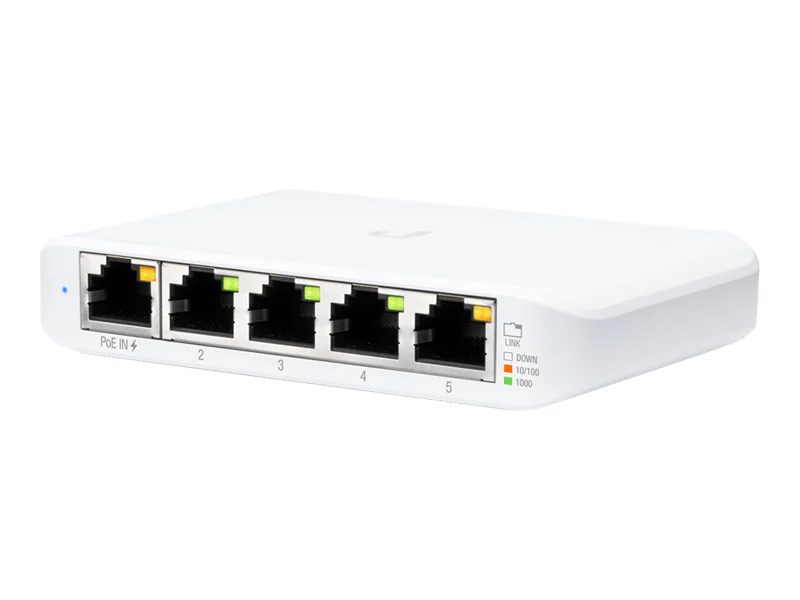 UbiQuiti UniFi Switch USW Flex Mini - Switch - managed - 4 x 10/100/1000 + 1 x 10/100/1000 (PoE+) - Desktop - PoE+