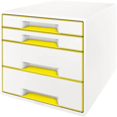 Leitz Schubladenbox WOW CUBE 52132044 4Schubfächer weiß/gelb Leitz Schubladenbox WOW CUBE 52132044 4Schubfächer weiß/gelb