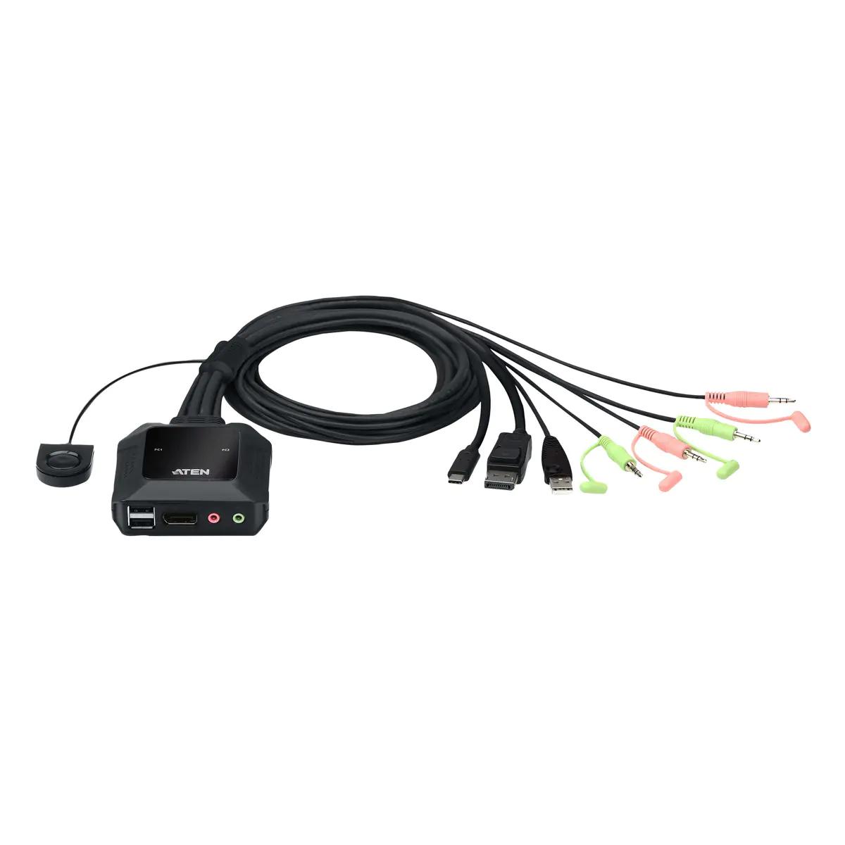 ATEN CS52DP - KVM-/Audio-/USB-Switch - 2 x KVM/Audio/USB - 1 lokaler Benutzer - Desktop