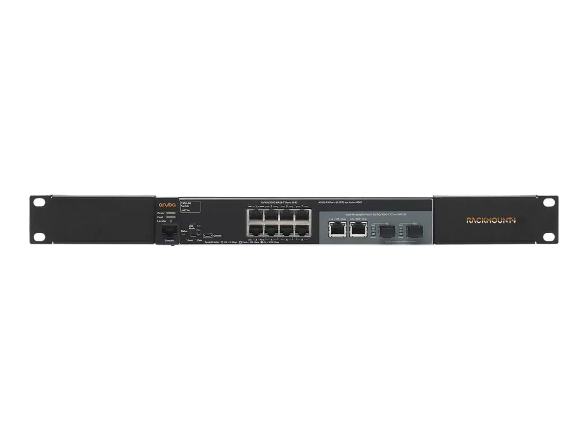 Rackmount.IT - Rackmontagesatz - Schwarz, RAL 9005 - 1U - 48.3 cm (19") - für HPE OfficeConnect 1920S 8G; HPE Aruba 2530-8G