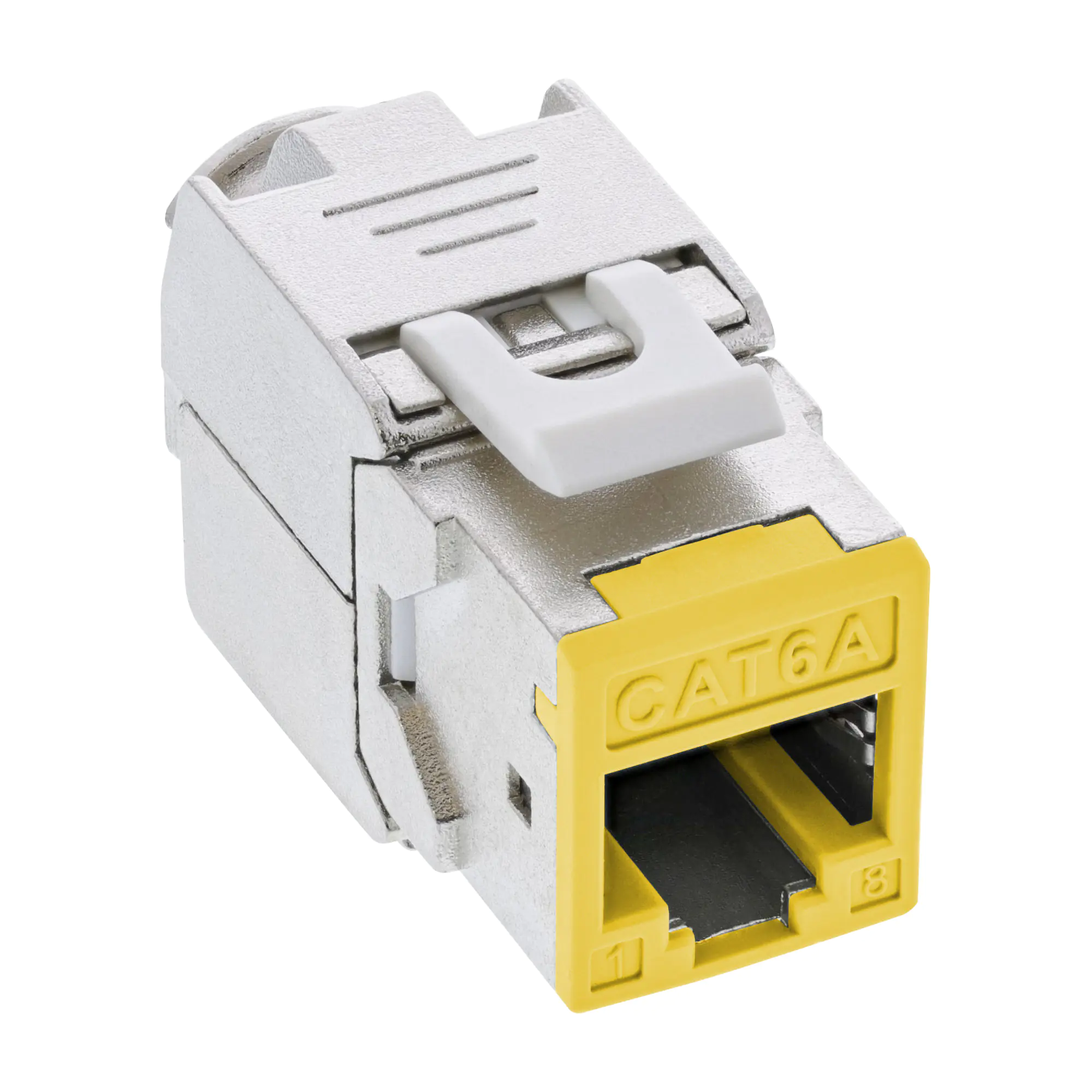 InLine Keystone RJ45 Buchse - geschirmt - Cat.6A - gelb 8er Pack 76207Y
