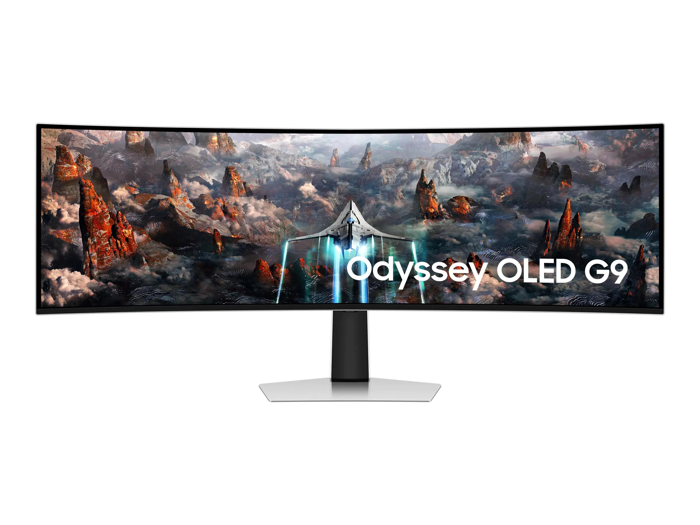 Samsung Odyssey OLED G9 S49CG934SU - G93SC Series - OLED-Monitor - Gaming - gebogen - 124 cm (49") - 5120 x 1440 Dual Quad HD @ 240 Hz - 250 cd/m² - 1000000:1 - DisplayHDR 400 True Black - 0.03 ms - DisplayPort, Micro HDMI, HDMI - Lautsprecher - Silber Samsung Odyssey OLED G9 S49CG934SU - G93SC Series - OLED-Monitor - Gaming - gebogen - 124 cm (49") - 5120 x 1440 Dual Quad HD @ 240 Hz - 250 cd/m² - 1000000:1 - DisplayHDR 400 True Black - 0.03 ms - DisplayPort, Micro HDMI, HDMI - Lautsprecher - Silber