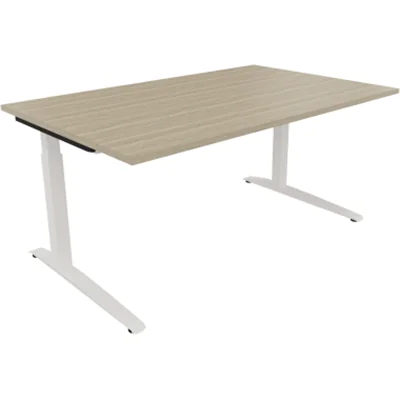 Schreibtisch Kufe Einzels. Quadrat B1600xT1000xH650-850 ws/Eiche Natur Schreibtisch Kufe Einzels. Quadrat B1600xT1000xH650-850 ws/Eiche Natur