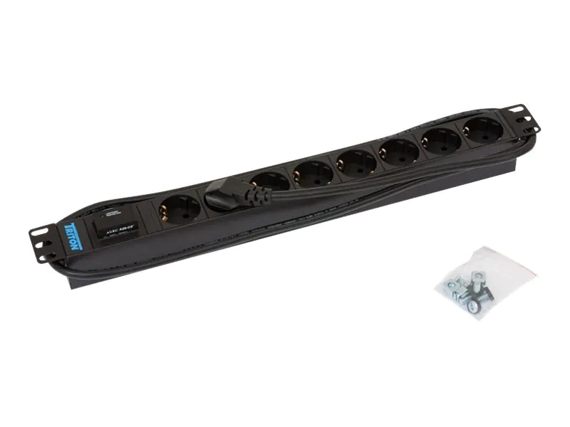 Triton RAB-PD-X08-A1 - Stromverteiler (Rack - einbaufähig) - Ausgangsanschlüsse: 8 - 1U - 48.3 cm (19") - RAL 9005