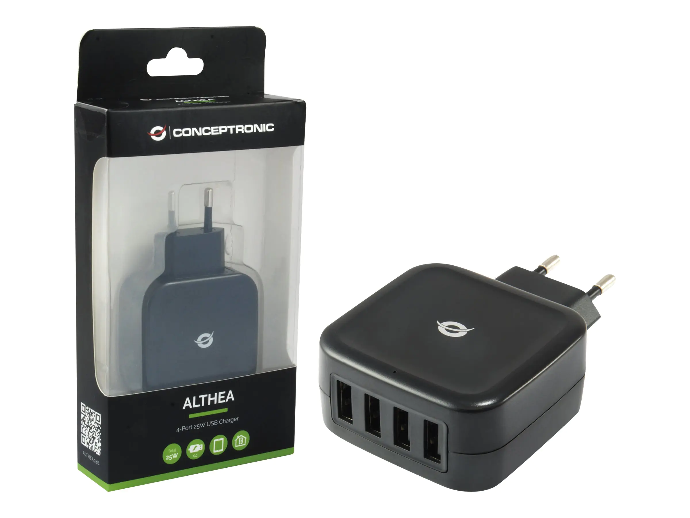 Conceptronic ALTHEA - Netzteil - 25 Watt - 5 A - 4 Ausgabeanschlussstellen (USB) ALTHEA04B