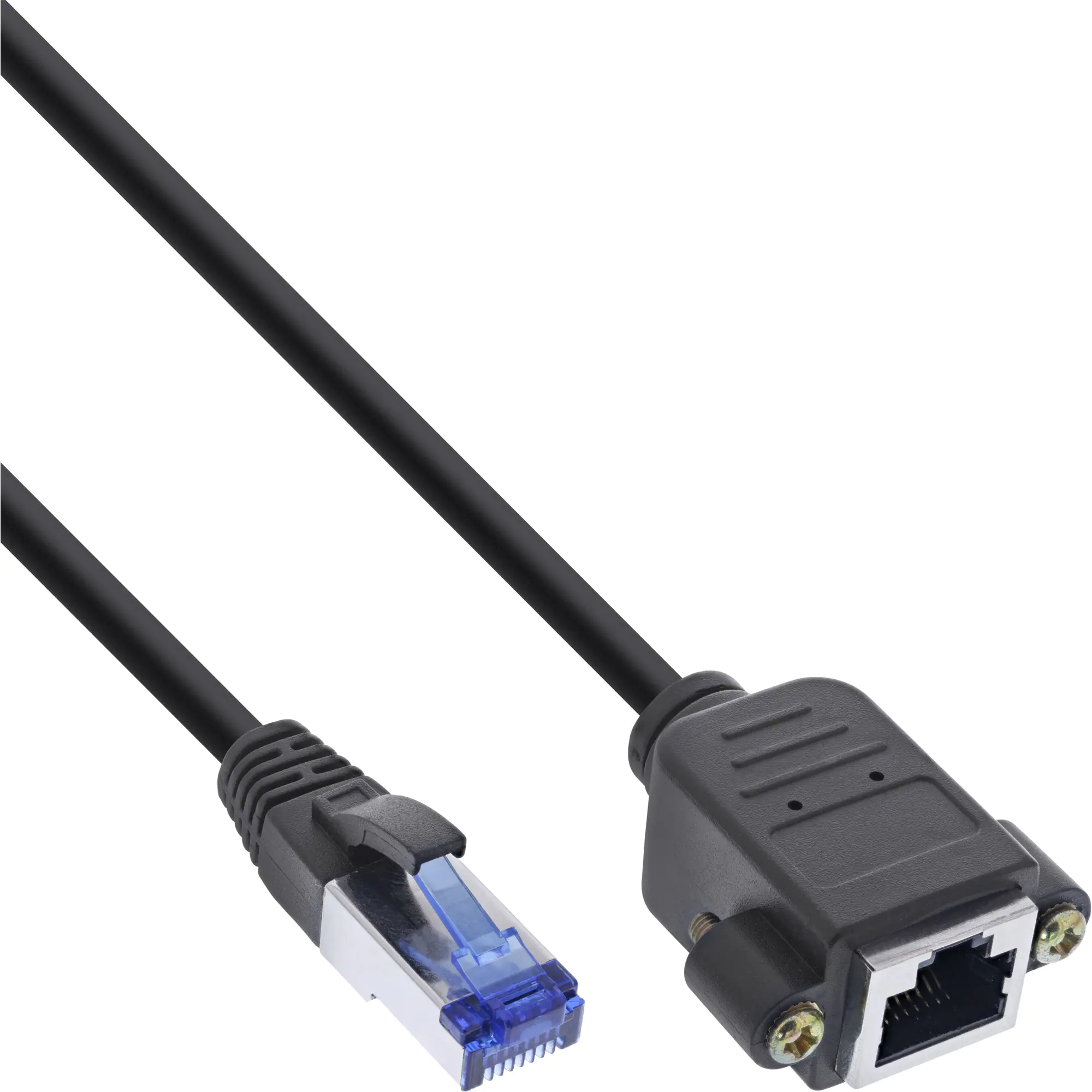 InLine - Patch-Verlängerungskabel - RJ-45 (M) zu RJ-45 (W) Unterputzmontage - 10 m - SFTP, PiMF - CAT 6a - halogenfrei - Schwarz InLine - Patch-Verlängerungskabel - RJ-45 (M) zu RJ-45 (W) Unterputzmontage - 10 m - SFTP, PiMF - CAT 6a - halogenfrei - Schwarz