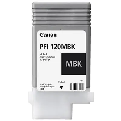 Canon PFI-120 MBK - 130 ml - mattschwarz - original - Tintenbehälter - für imagePROGRAF GP-200, GP-300, TM-200, TM-205, TM-300, TM-305 Canon PFI-120 MBK - 130 ml - mattschwarz - original - Tintenbehälter - für imagePROGRAF GP-200, GP-300, TM-200, TM-205, TM-300, TM-305