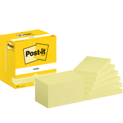 Post-it Haftnotiz Notes 127 x 76 mm (B x H) gelb 100 Bl./Block 12 Block/Pack. Post-it Haftnotiz Notes 127 x 76 mm (B x H) gelb 100 Bl./Block 12 Block/Pack.