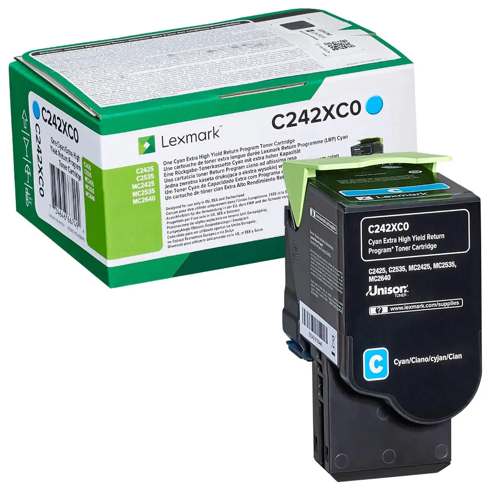 Lexmark - Extrahohe Kapazität - Cyan - Original - Tonerpatrone LCCP, LRP - für Lexmark C2425dw, C2535dw, MC2425adw, MC2535adwe, MC2640adwe Lexmark - Extrahohe Kapazität - Cyan - Original - Tonerpatrone LCCP, LRP - für Lexmark C2425dw, C2535dw, MC2425adw, MC2535adwe, MC2640adwe