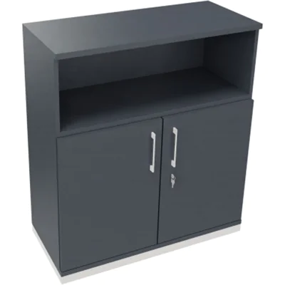 Kombischrank 2OH Tür 1OH Regal B1000xT442xH1133mm ws/Lavagrau Kombischrank 2OH Tür 1OH Regal B1000xT442xH1133mm ws/Lavagrau