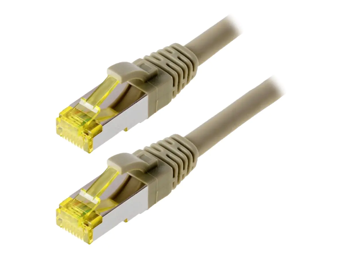 Helos - Patch-Kabel - RJ-45 (M) bis RJ-45 (M) - 5 m - SFTP, PiMF - CAT 6a - halogenfrei, geformt, ohne Haken - Grau Helos - Patch-Kabel - RJ-45 (M) bis RJ-45 (M) - 5 m - SFTP, PiMF - CAT 6a - halogenfrei, geformt, ohne Haken - Grau