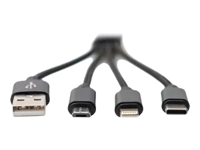 DIGITUS 3-in-1 USB-Ladekabel, 0,15m DB-300160-002-S
