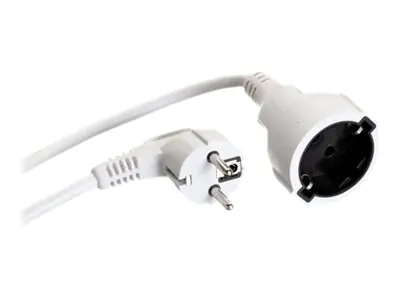 VALUE - Spannungsversorgungs-Verlängerungskabel - power CEE 7/7 (M) zu power CEE 7/7 (W) - Wechselstrom 250 V - 16 A - 3 m - weiß VALUE - Spannungsversorgungs-Verlängerungskabel - power CEE 7/7 (M) zu power CEE 7/7 (W) - Wechselstrom 250 V - 16 A - 3 m - weiß