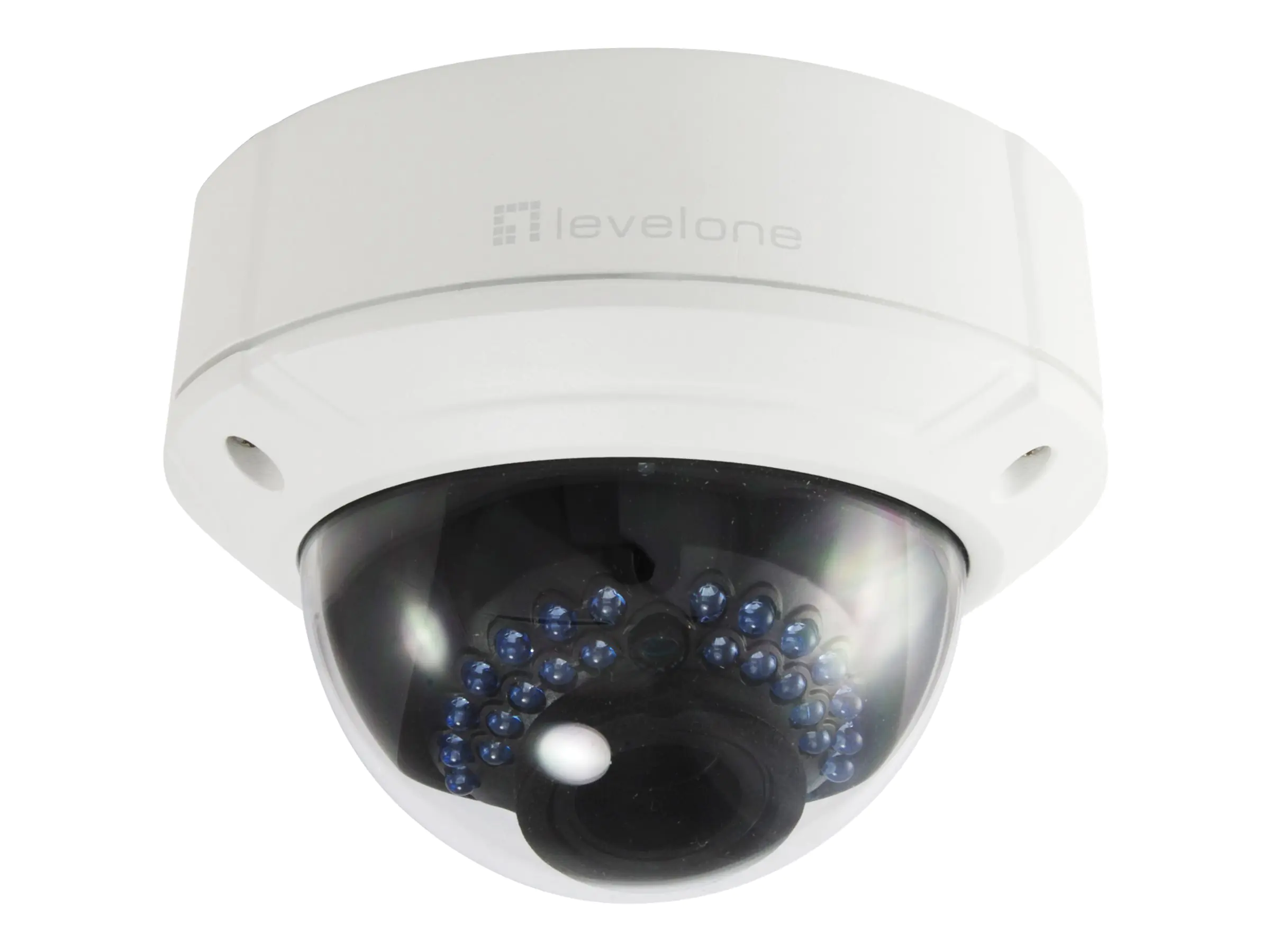 LevelOne FCS-3085 - Netzwerk-Überwachungskamera - Kuppel - Außenbereich - Vandalismussicher / Wetterbeständig - Farbe (Tag&Nacht) - 4 MP - 2688 x 1520 - motorbetrieben - Audio - LAN 10/100 - MJPEG, H.264 - Gleichstrom 12 V / PoE