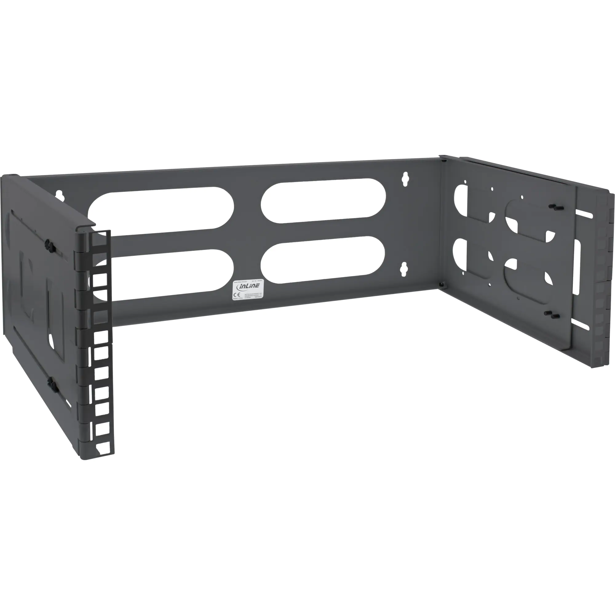InLine - Schrank - geeignet für Wandmontage - RAL 9005, Deep Black - 4U - 48.3 cm (19")