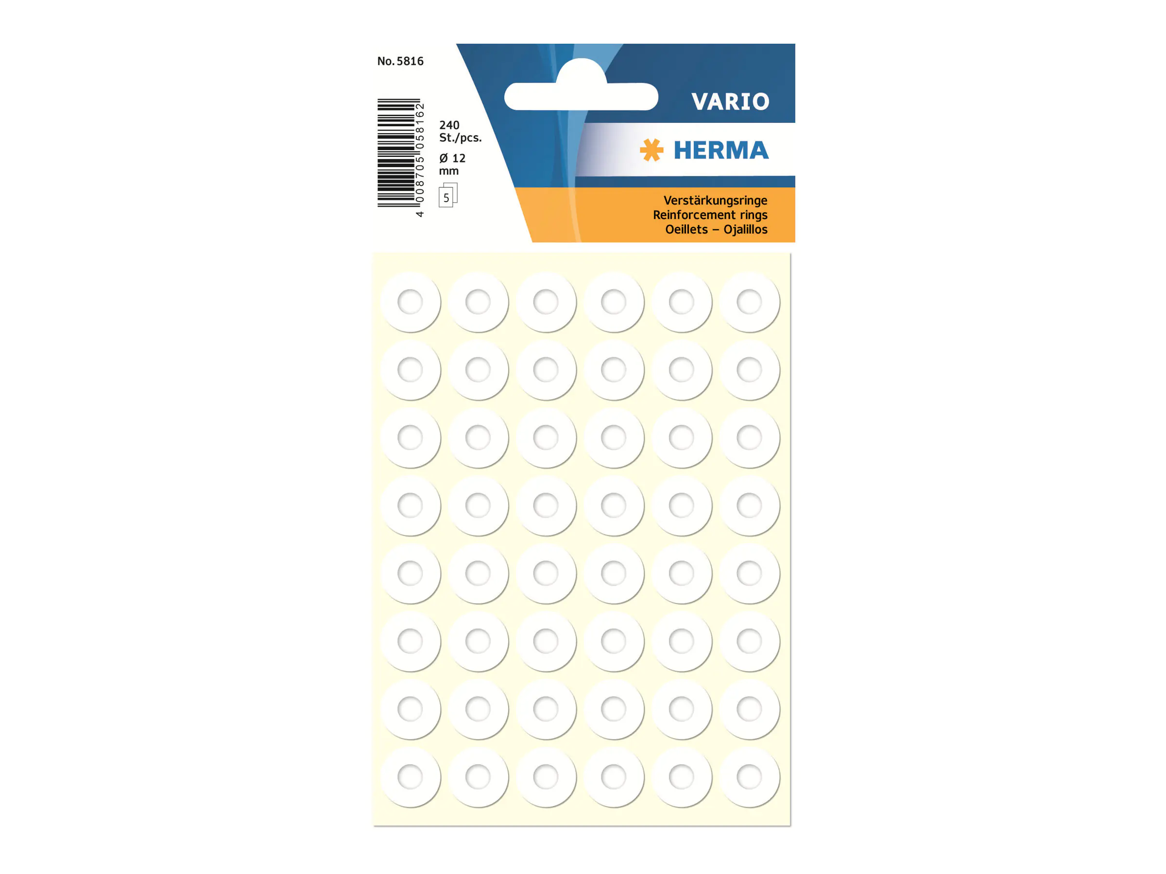 HERMA Verstärkungsring - weiß (Packung mit 240) 5816
