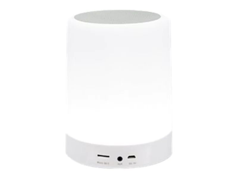 Manhattan Sound Science Bluetooth Speaker (Clearance Pricing), 5 hour Playback time, Range 10m, microSD card reader (32GB), Aux 3.5mm connector, Output 3W, USB-A charging cable included, 1200mAH battery, Bluetooth v5, Built-in hanger, White, 3 Year Warran Manhattan Sound Science Bluetooth Speaker (Clearance Pricing), 5 hour Playback time, Range 10m, microSD card reader (32GB), Aux 3.5mm connector, Output 3W, USB-A charging cable included, 1200mAH battery, Bluetooth v5, Built-in hanger, White, 3 Year Warran