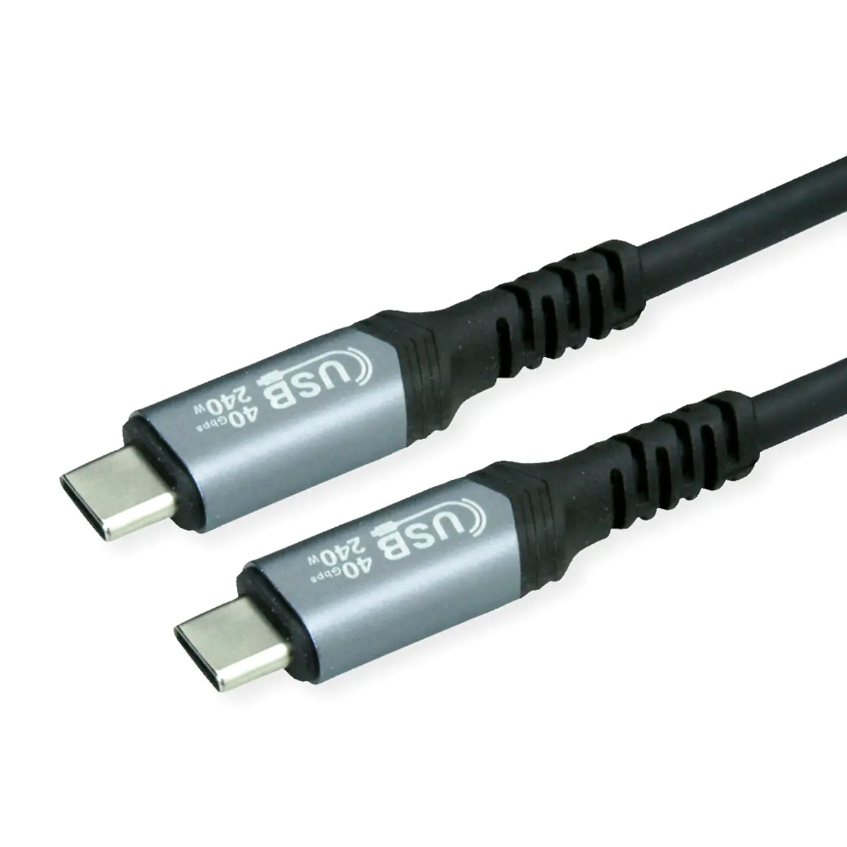 VALUE - USB-Kabel - 24 pin USB-C (M) zu 24 pin USB-C (M) - USB4 Gen3x2 - 48 V - 5 A - 80 cm - USB-Stromversorgung (240 W), E-marker - Schwarz VALUE - USB-Kabel - 24 pin USB-C (M) zu 24 pin USB-C (M) - USB4 Gen3x2 - 48 V - 5 A - 80 cm - USB-Stromversorgung (240 W), E-marker - Schwarz