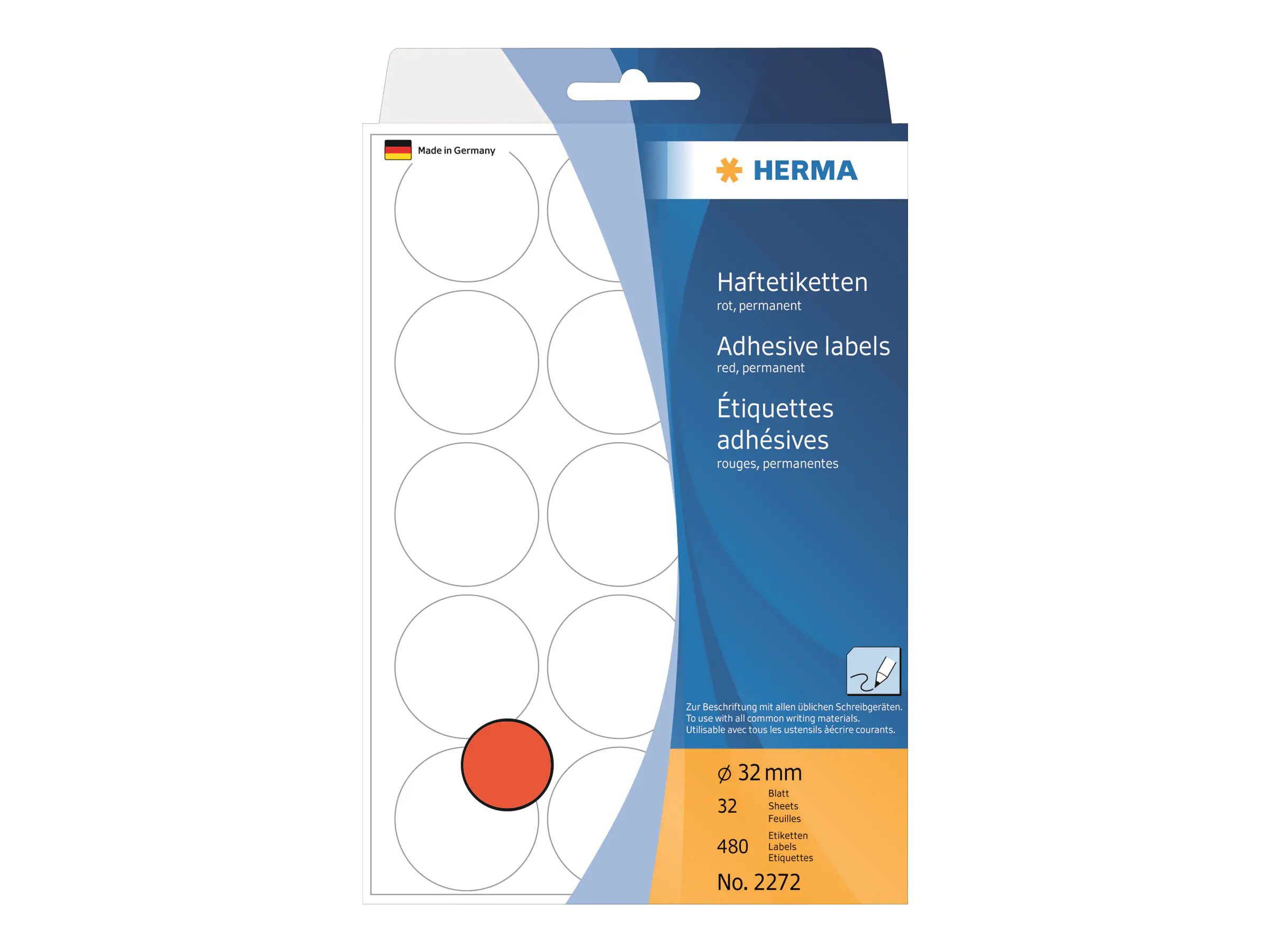 HERMA Markierungspunkt 2272 32mm rot 480 St./Pack.