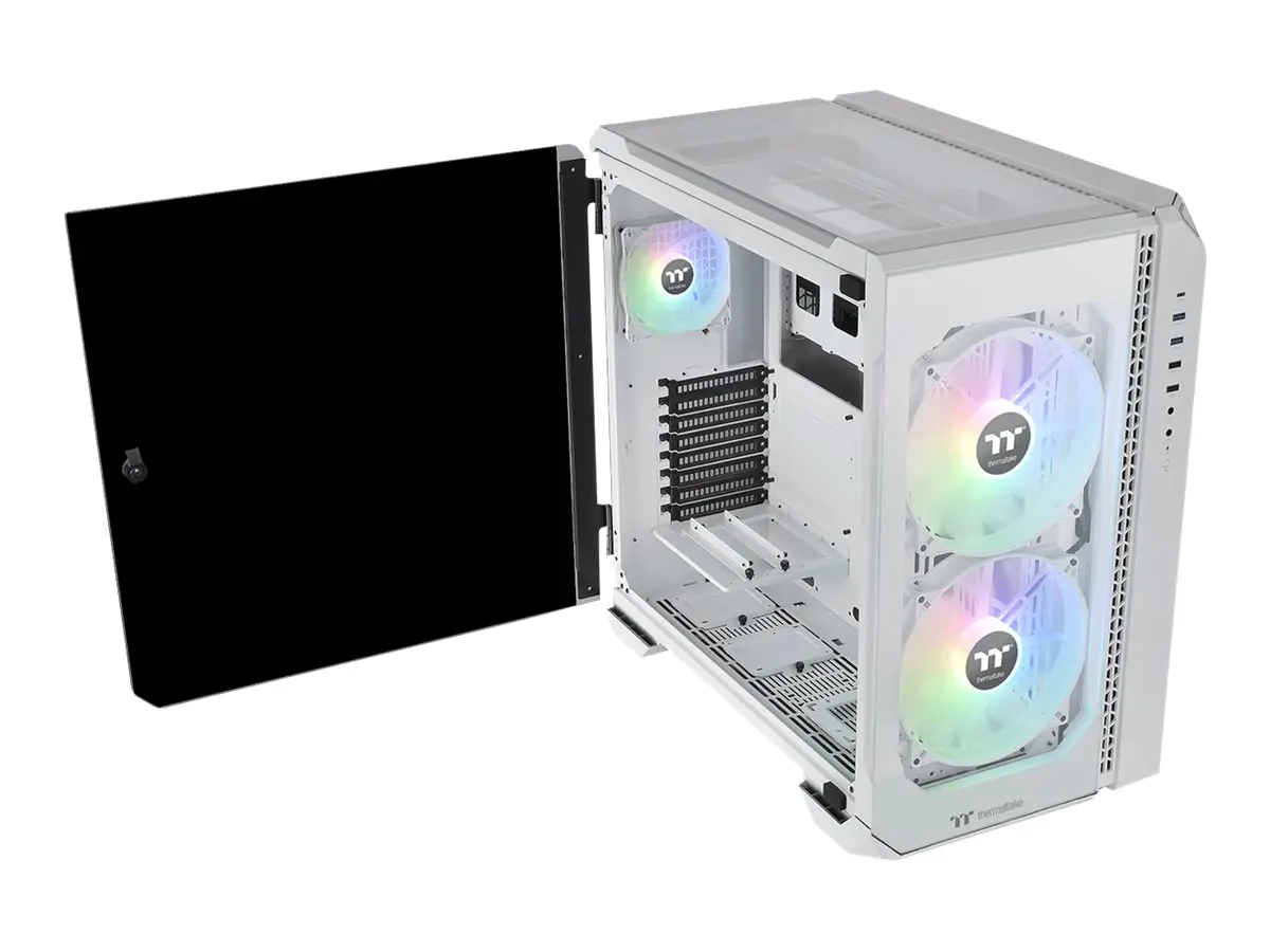 Thermaltake View 51 TG Snow - ARGB Edition - Tower - ATX - Seitenteil mit Fenster (gehärtetes Glas) - keine Spannungsversorgung - weiß - USB/Audio
