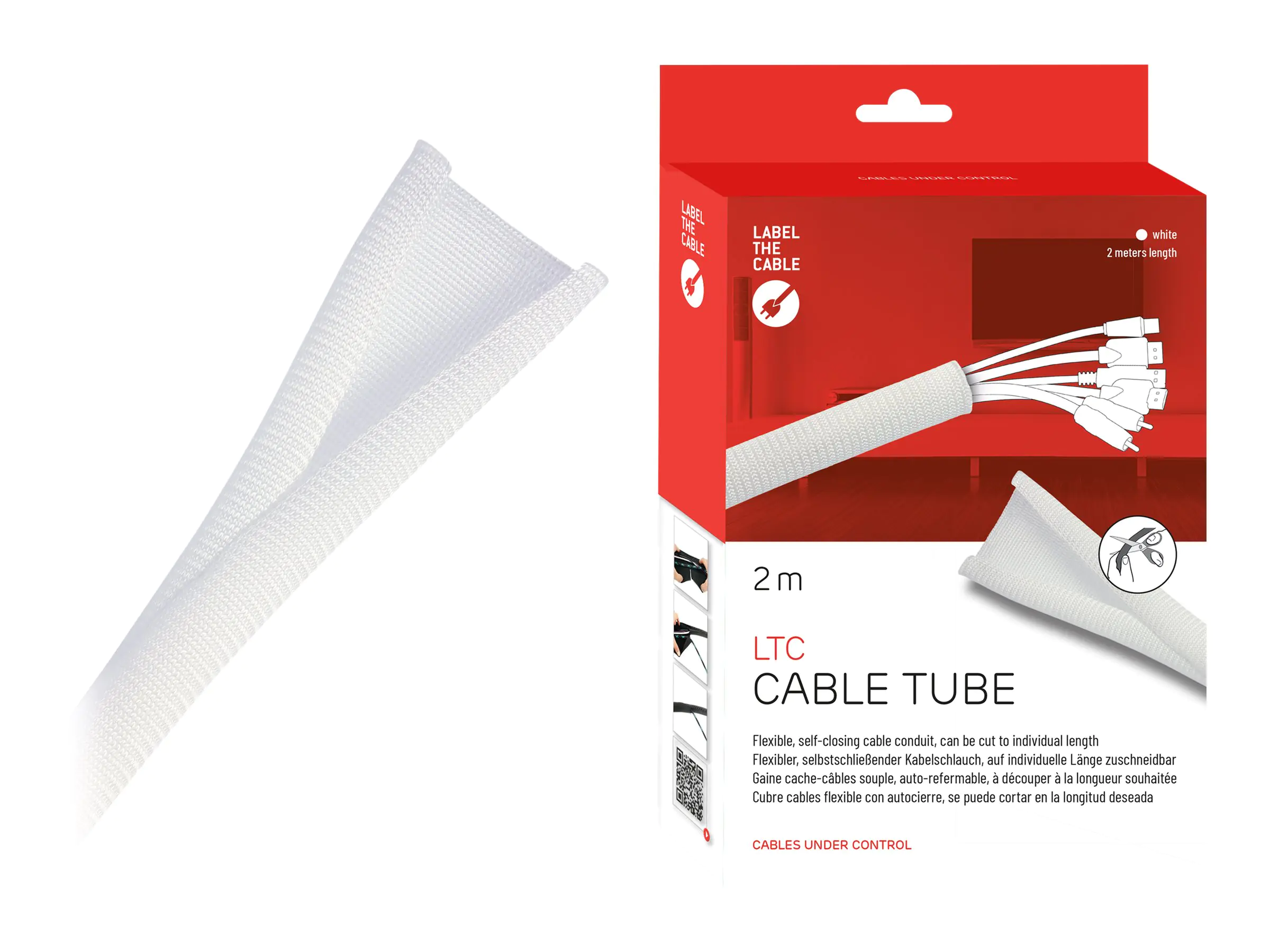 LTC CABLE TUBE - Kabelschlauch - 2 m - weiß LTC CABLE TUBE - Kabelschlauch - 2 m - weiß