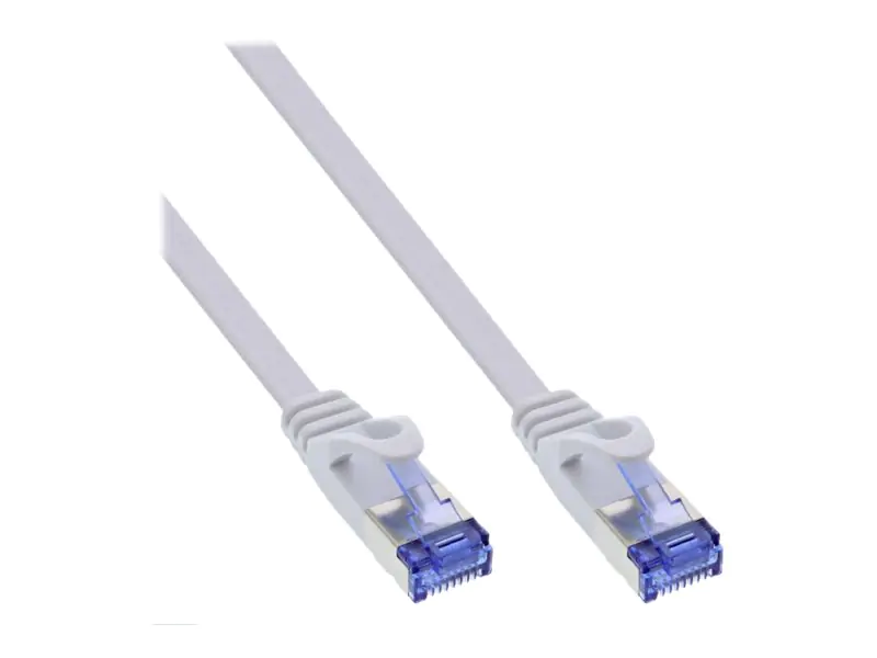 InLine - Patch-Kabel - RJ-45 (M) zu RJ-45 (M) - 3 m - U/FTP, PiMF - CAT 6a - geformt, flach - weiß