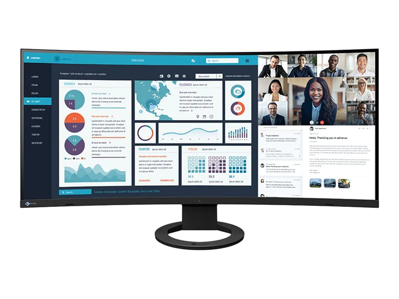 EIZO FlexScan EV3895-BK - Mit FlexStand - LED-Monitor - gebogen - 95.3 cm (37.5") - 3840 x 1600 UWQHD+ @ 61 Hz - IPS - 300 cd/m² - 1000:1 - 5 ms - 2xHDMI, DisplayPort, USB-C - Lautsprecher - Schwarz EIZO FlexScan EV3895-BK - Mit FlexStand - LED-Monitor - gebogen - 95.3 cm (37.5") - 3840 x 1600 UWQHD+ @ 61 Hz - IPS - 300 cd/m² - 1000:1 - 5 ms - 2xHDMI, DisplayPort, USB-C - Lautsprecher - Schwarz
