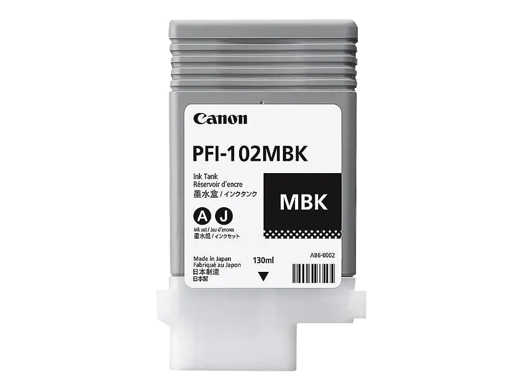 Canon PFI-102 MBK - 130 ml - mattschwarz - original - Tintenbehälter - für imagePROGRAF iPF510, iPF610, iPF650, iPF655, iPF750, iPF755, iPF760, iPF765, LP17, LP24 Canon PFI-102 MBK - 130 ml - mattschwarz - original - Tintenbehälter - für imagePROGRAF iPF510, iPF610, iPF650, iPF655, iPF750, iPF755, iPF760, iPF765, LP17, LP24