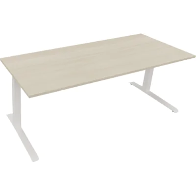 Sitz-/Stehtisch Kufe Doppels. Quad. B2000xT800xH645-1275 ws/Akazie Sitz-/Stehtisch Kufe Doppels. Quad. B2000xT800xH645-1275 ws/Akazie