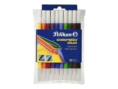 Pelikan Colorella duo C 407 - Doppelspitzenfilzstift - für Textil - verschiedene Farben - 1-2 mm (Packung mit 10) 973172