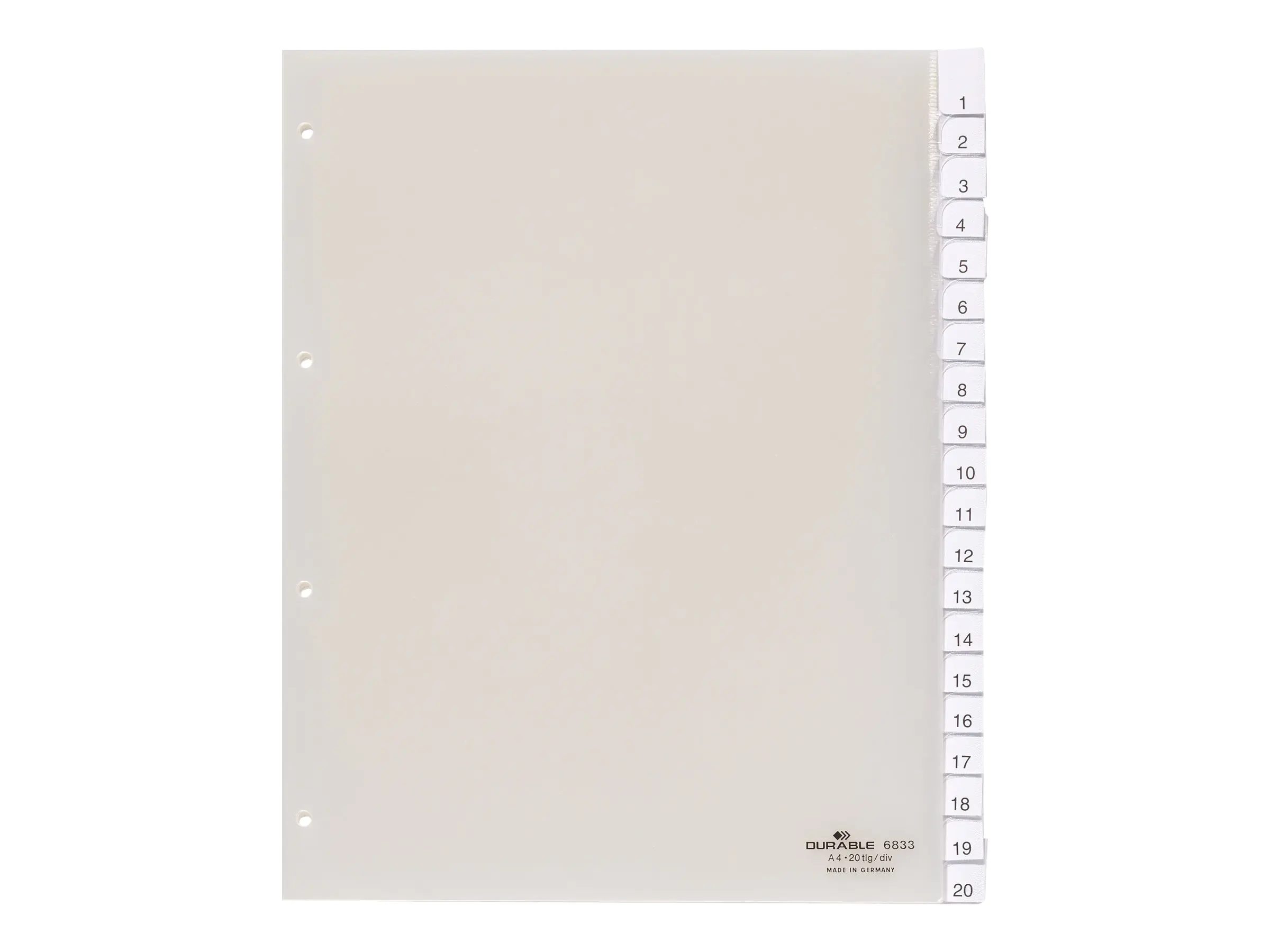 DURABLE Register 683319 245x297cm 20teilig Hartfolie tr